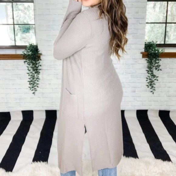 Women's Sweater OPEN FRONT WAFFLEKNIT CARDIGAN NWT - Picture 3 of 3